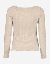 T-shirt &agrave; manches longues - Viscose m&eacute;lang&eacute;e - Beige