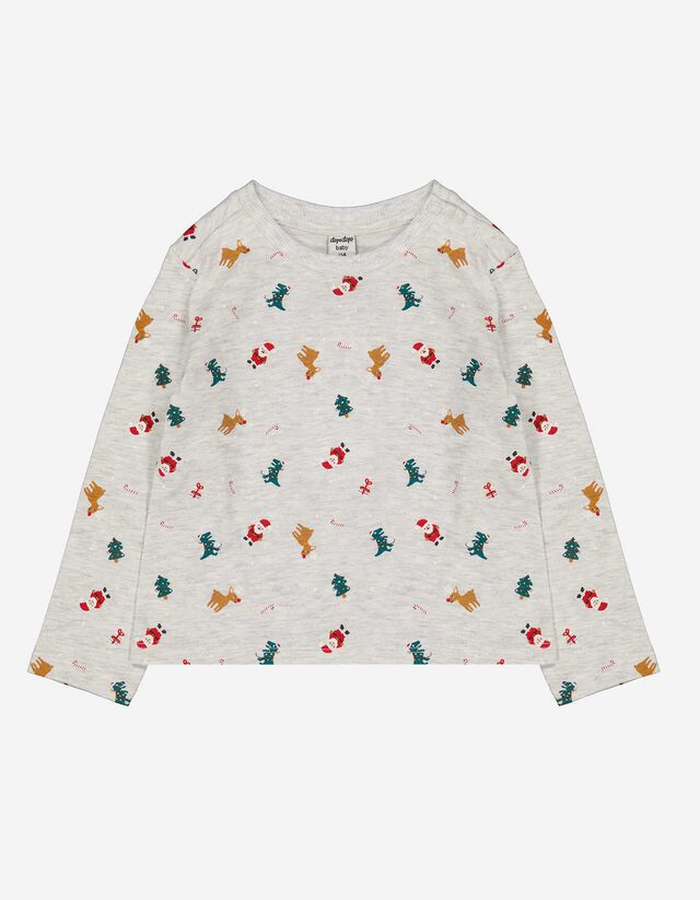 Maglia a manica lunga - Stampa allover - grigio chiaro