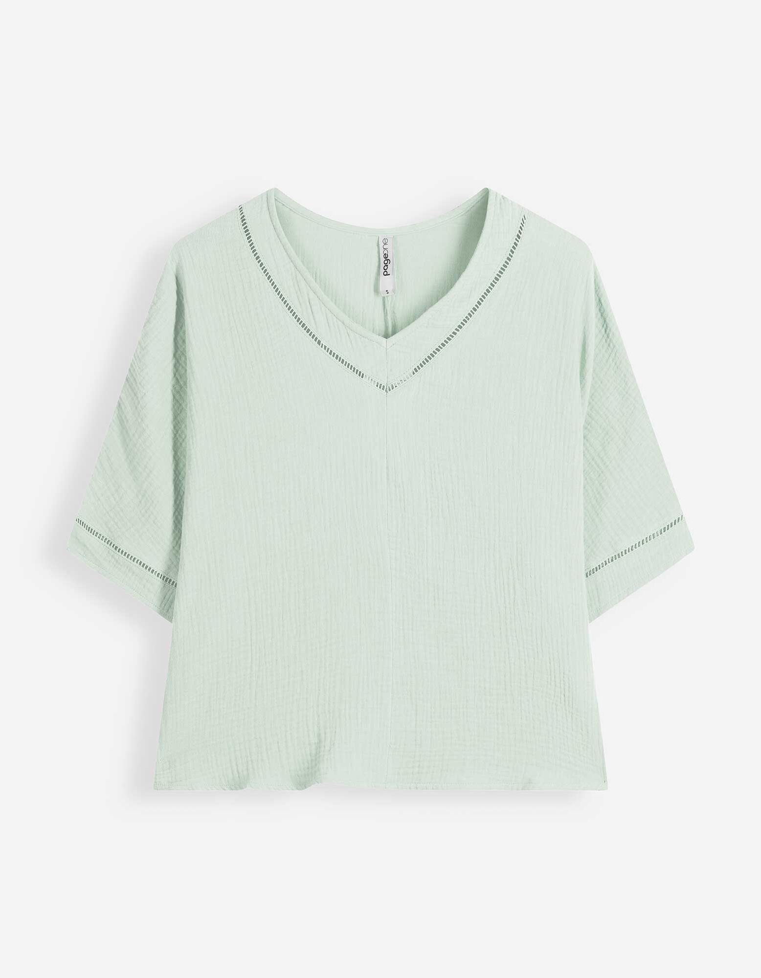 Blusenshirt - einfarbig - Mint
