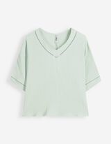 Blusenshirt - einfarbig - Mint