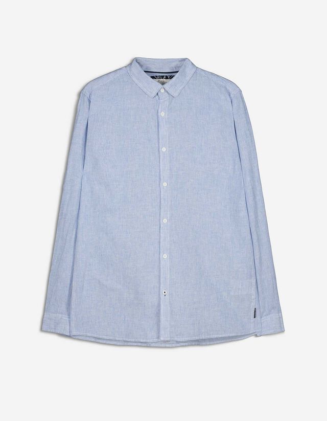Hemd - Leinen-Mix - blau