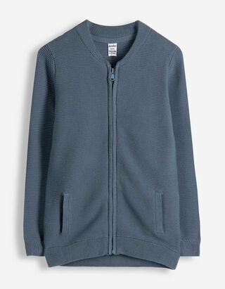 Strickjacke - Baumwolle - blau