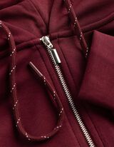 Sweatjacke - Cropped - dunkelrot