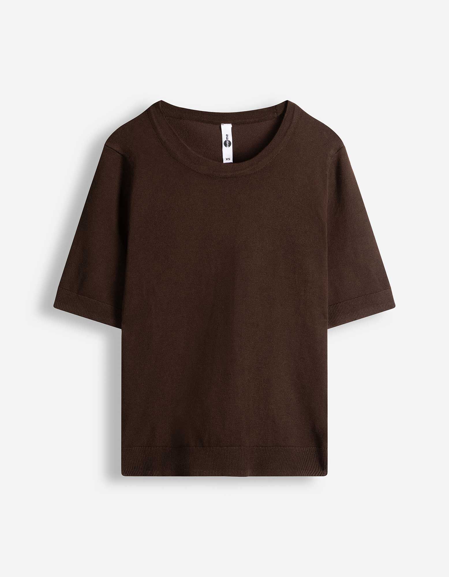Pullover - Kurze &Auml;rmel - Dunkelbraun
