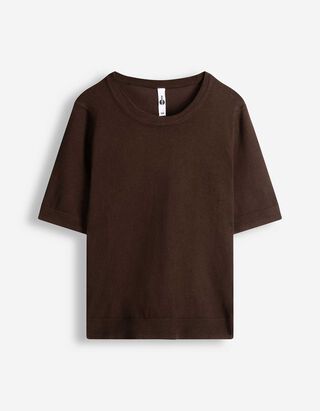 Pullover - Kurze &Auml;rmel - Dunkelbraun