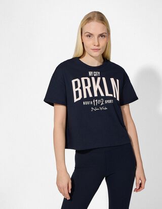 T-shirt - Misto cotone - blu scuro