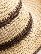 Chapeau de paille - Rayures - Beige
