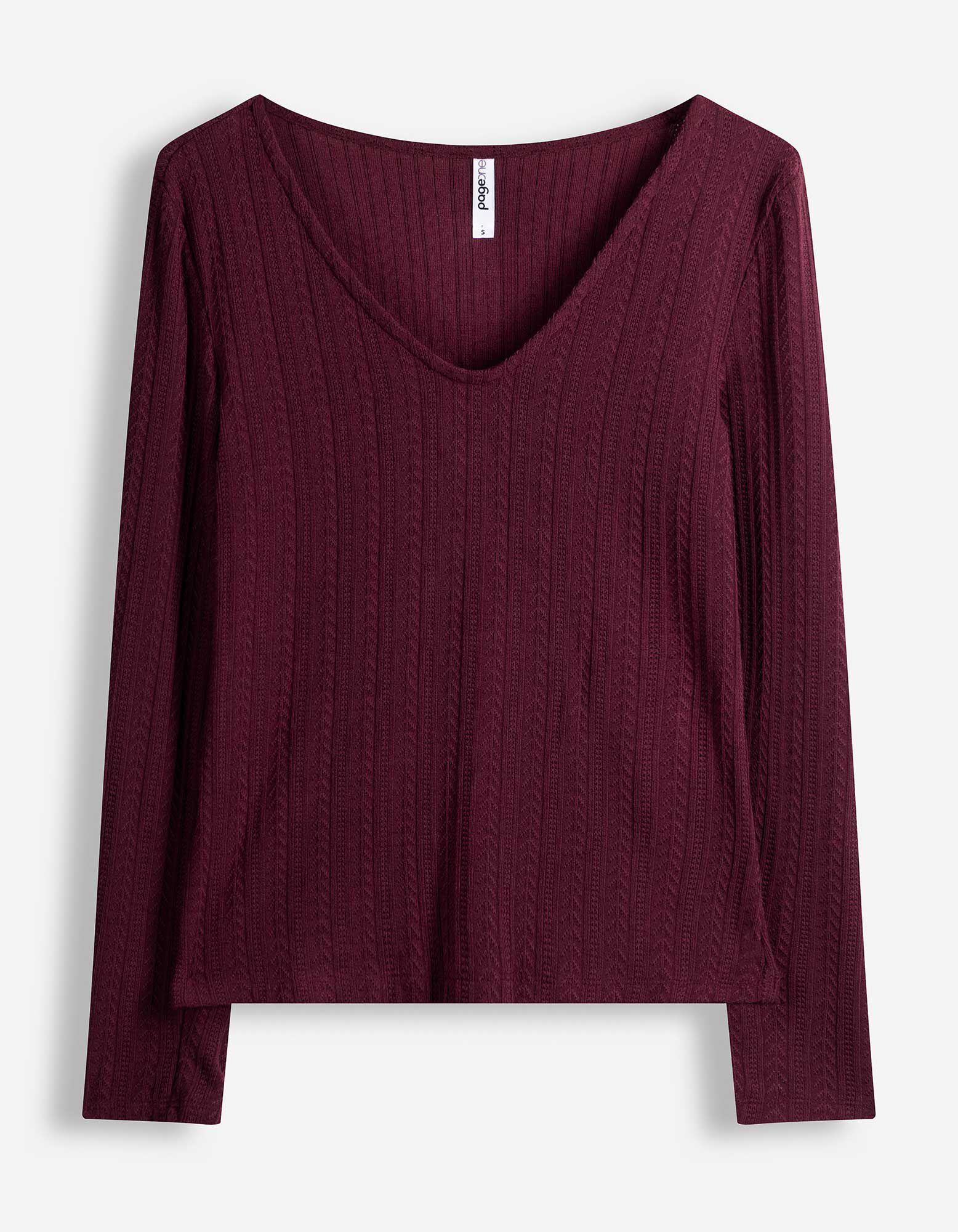Longsleeve - V-hals - Paars