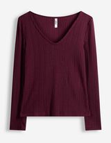 Longsleeve - V-hals - Paars