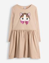Kleid - Print - Braun