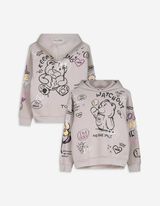 Hoodie - Allover-Print - beige