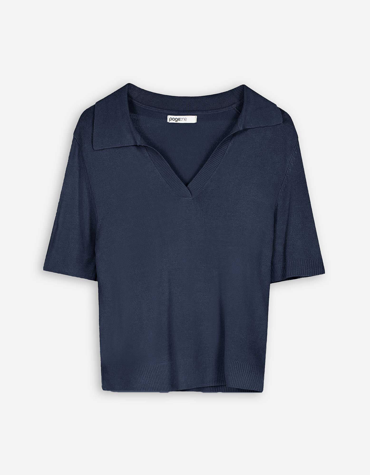 Strickshirt - Viskose-Mix - dunkelblau - Takko Fashion