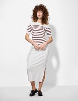 Pullover - Streifen - dunkelrot