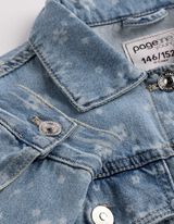 Jeansjacke - Allover-Print - hellblau