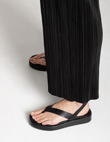 spodnie palazzo - elastyczny pas - czarny