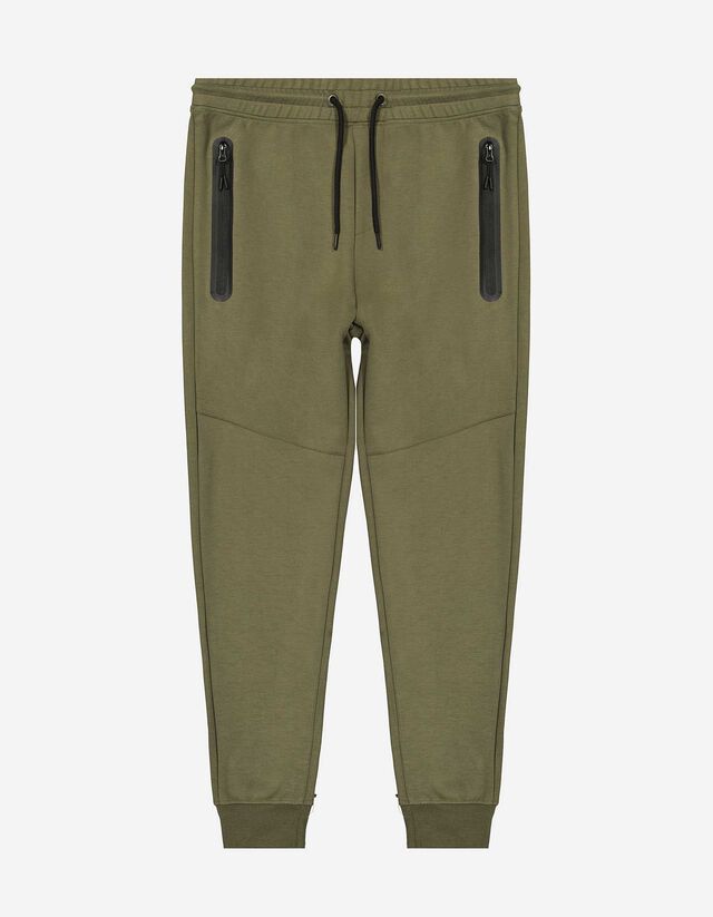 spodnie joggingowe - Straight Fit - ciemny zielony