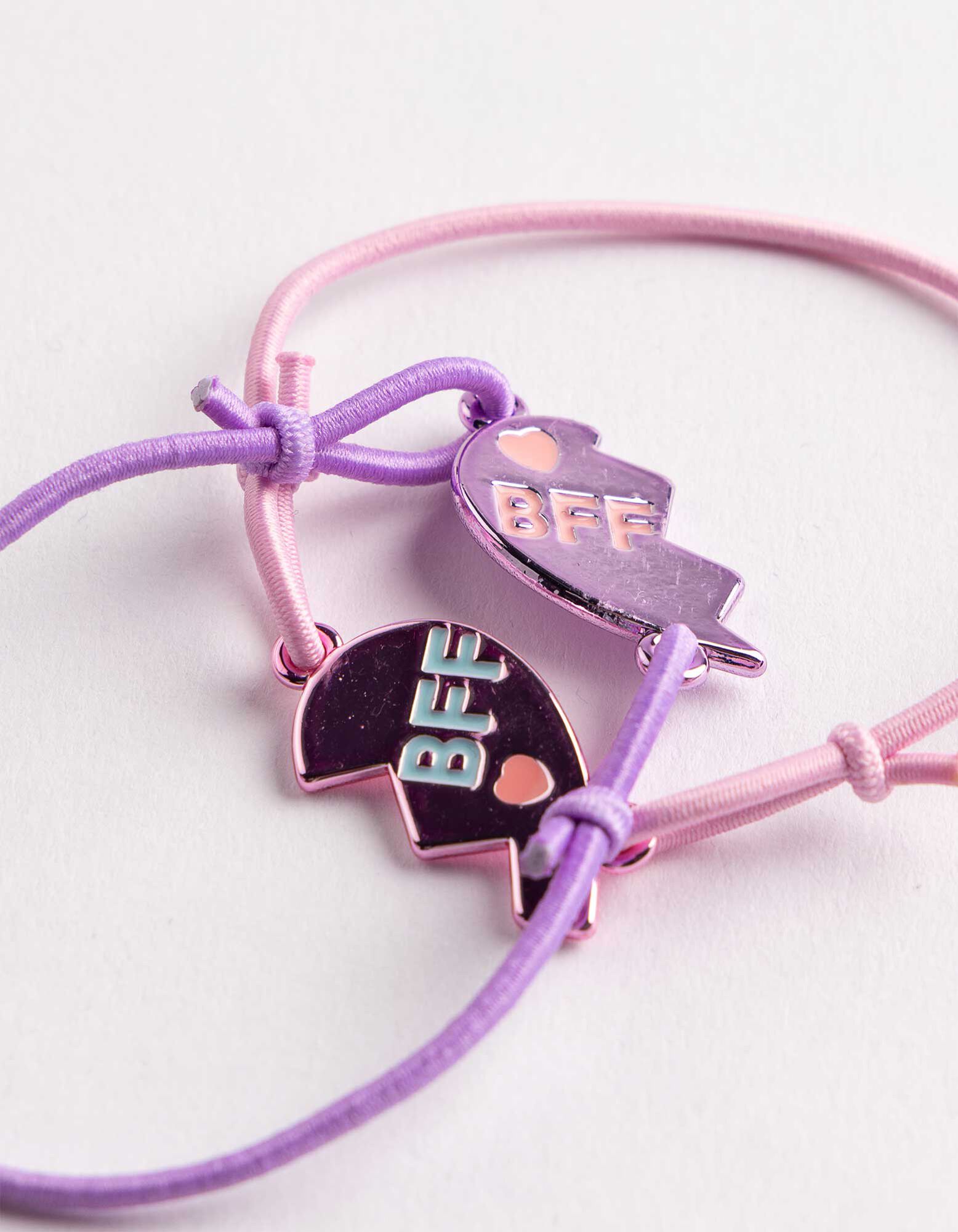 Freunschaftsarmband - Metallic-Details - Pink