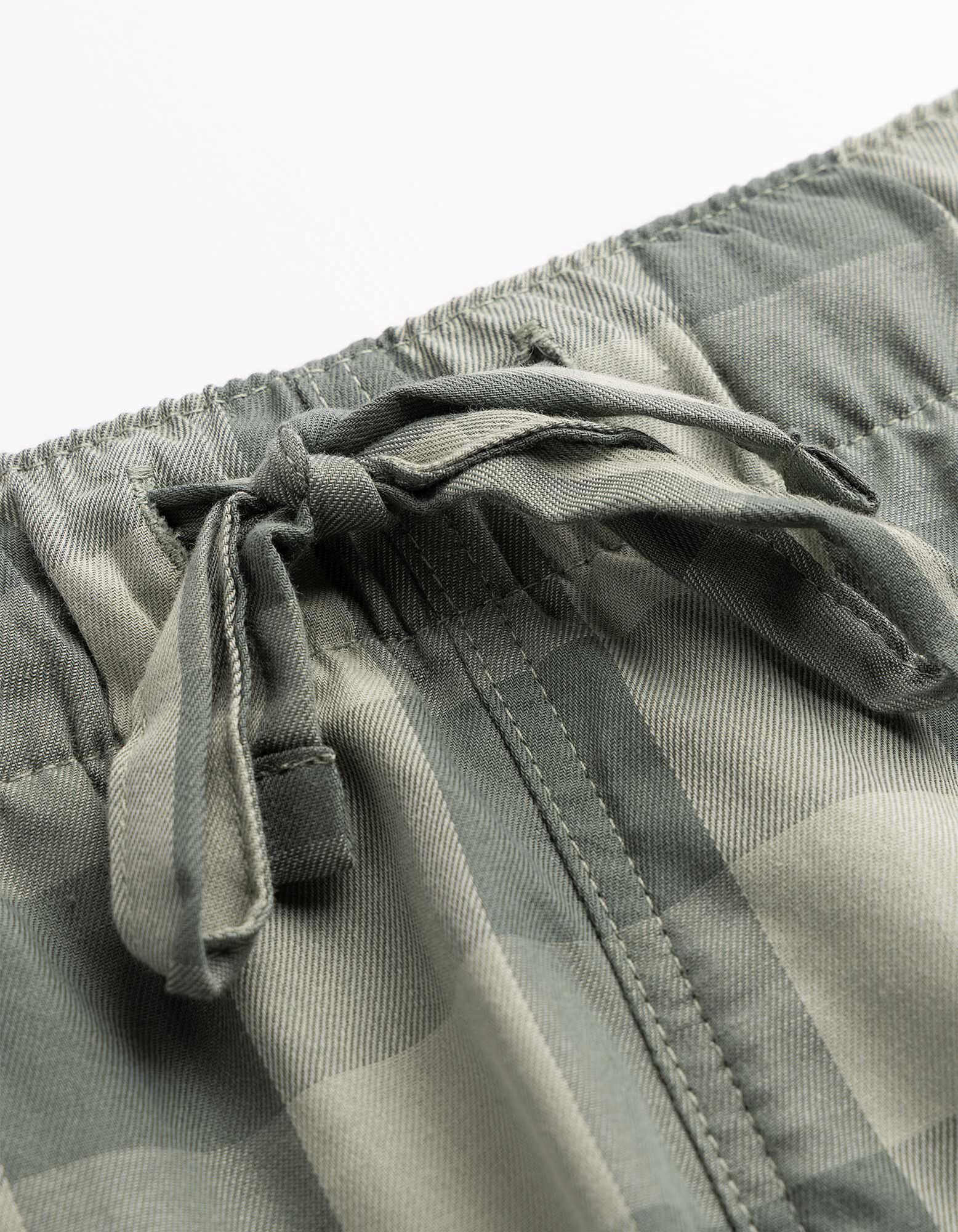 Pyjamashorts - Karomuster - hellgr&uuml;n