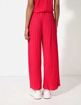 Kalhoty s širokými nohavicemi - Jednobarevné - pink