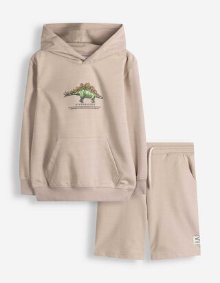 Set aus Sweatshirt und Shorts - Sweat - Beige