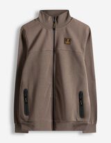 Sweatjacke - Stehkragen - hellbraun