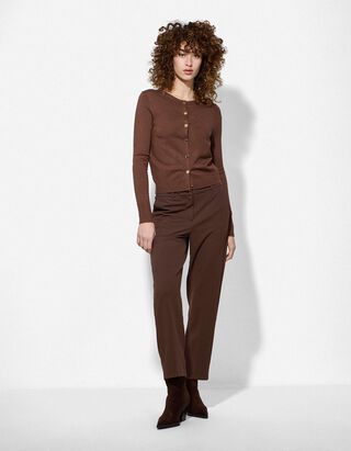 Broek - Slim fit - donkerbruin