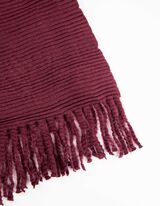 Foulard - Frange alle estremit&agrave; - rosso scuro