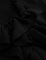 Cardigan - Manches &agrave; volants - Noir