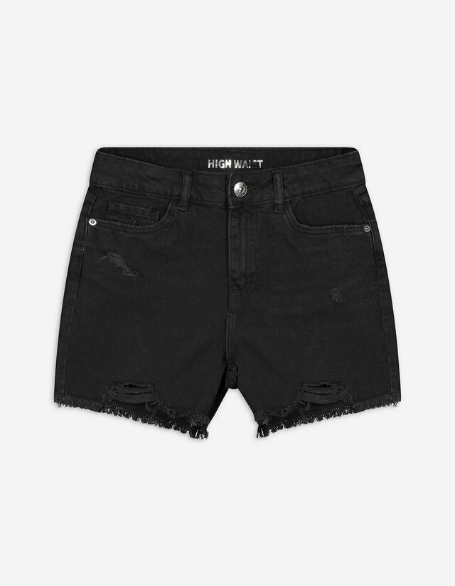 Jeansshorts - Destroyed - schwarz