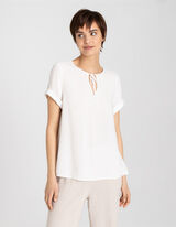 Maglia blusata - LENZING™ ECOVERO™ - bianco