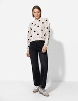 Trikotažinis megztinis - Taškuota - smelio spalvos