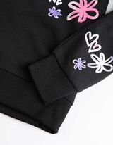 Felpa con cappuccio - Inserto di paillettes - nero