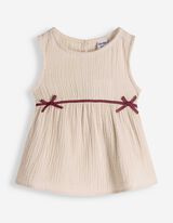 Blusentop - Musselin - wei&szlig;