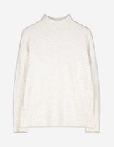 Strickpullover - Mockneck - weiß