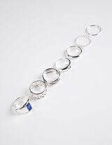 Ring - 7er-Pack - silberfarben