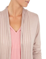 Damen Cardigan mit gerippten Eins&auml;tzen