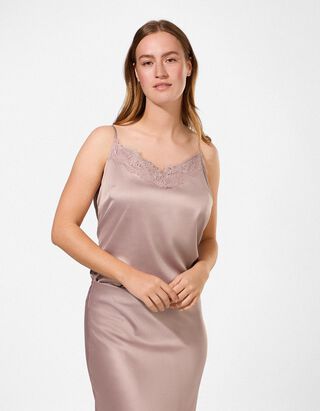Top - Spitzenbesatz - Rosa