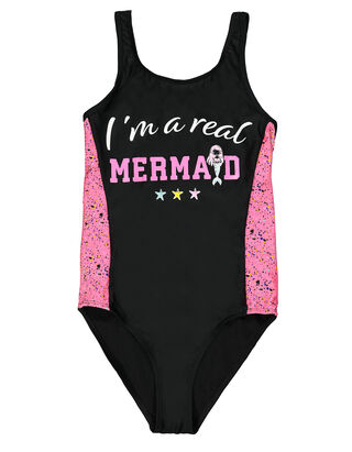 M&auml;dchen Badeanzug mit Kontrasteins&auml;tzen