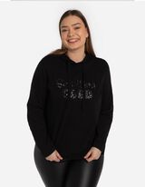 Kapucnis felső - Flitteres - fekete