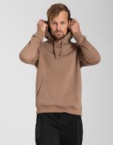 Pulover s kapuco - Me&scaron;anica bombaža - svetlo rjava