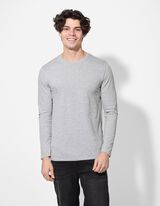 Tričko s dlouhým rukávem - Melírované - seda