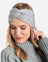 opaska - ozdobne koraliki - szary