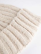 Pletená čiapka - Rebrový úplet - bezova