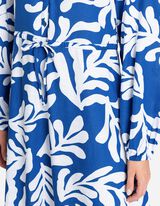 Bluza-haljina - Me&scaron;avina viskoze - plava