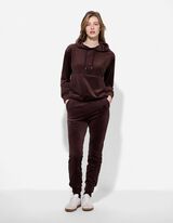 Hoodie - Samt - dunkelbraun