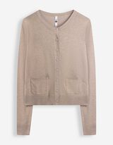 Strickjacke - Knopfleiste - Beige