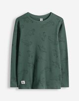 Longsleeve - Print all-over - donkergroen