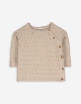 Cardigan - Lochstrick - beige