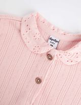 Majica dugih rukava - Kragna Petar Pan - roze