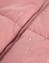 pikowana kurtka - material hydrofobowy - rozowy